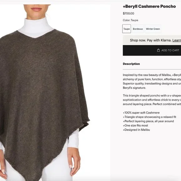 Beryll CASHMERE Poncho - Picture 6 of 6